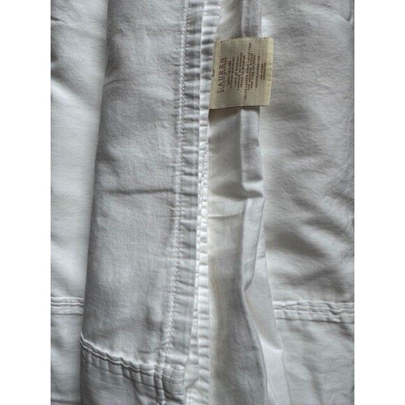 Ralph‎ Lauren Home Collection Queen Flat Sheet 100% Cotton Solid White - Picture 4 of 5